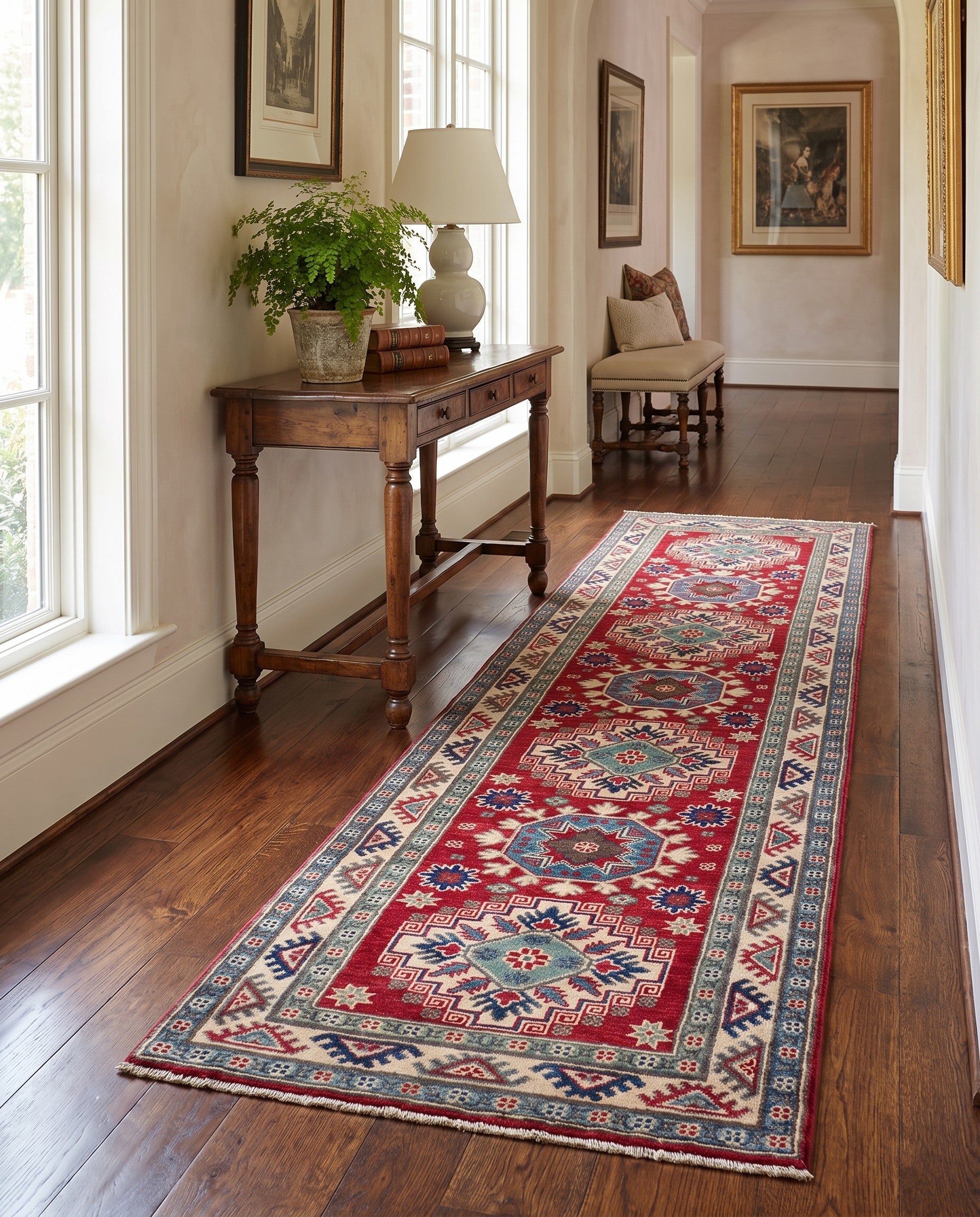 2' 8 x 10' 1 Hand Knotted Kazak Runner Rug