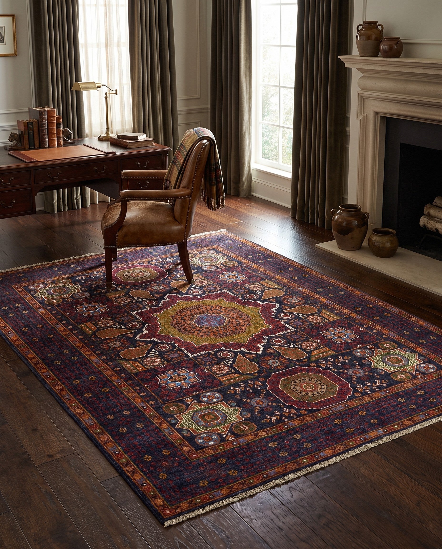 4' 10 x 6' 8 Hand Knotted Mamluk Ziegler Rug
