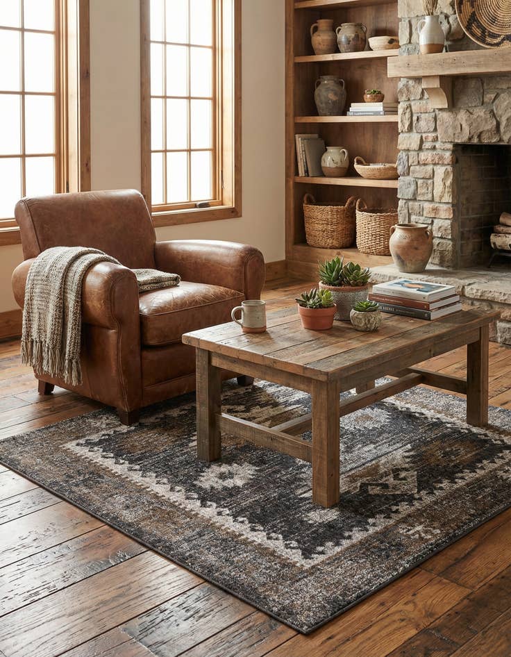 Detail image of 5' 3 x 5' 3 Eco Southwestern Square Rug