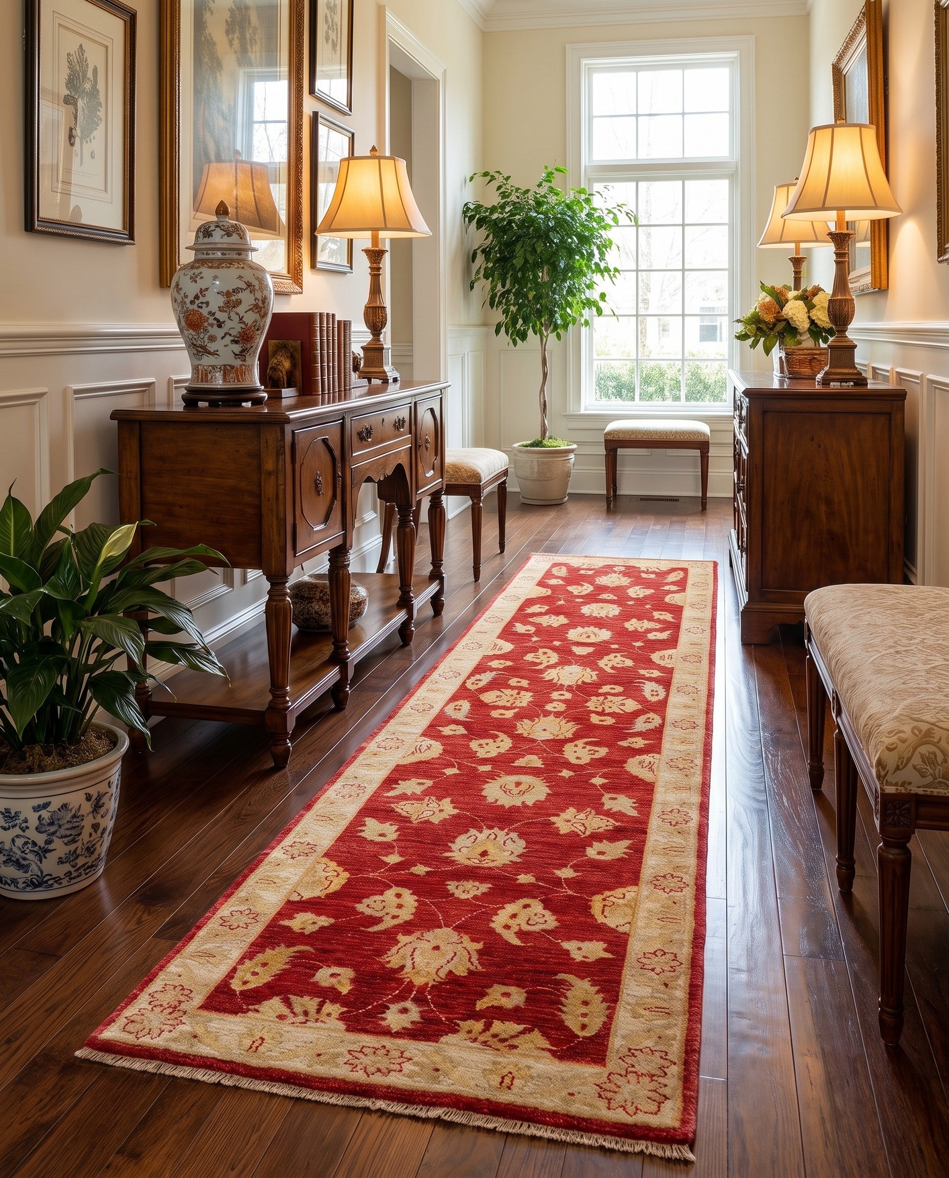 2' 7 x 10' 2 Hand Knotted Pershawar Ziegler Runner Rug