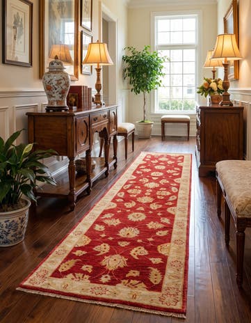 2' 7 x 10' 2 Hand Knotted Pershawar Ziegler Runner Rug