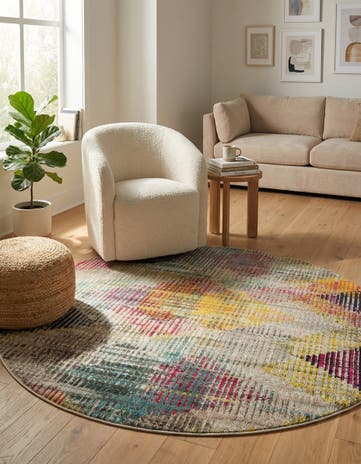 Washable Theia Round Rug