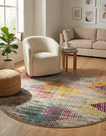 Washable Theia Round Rug