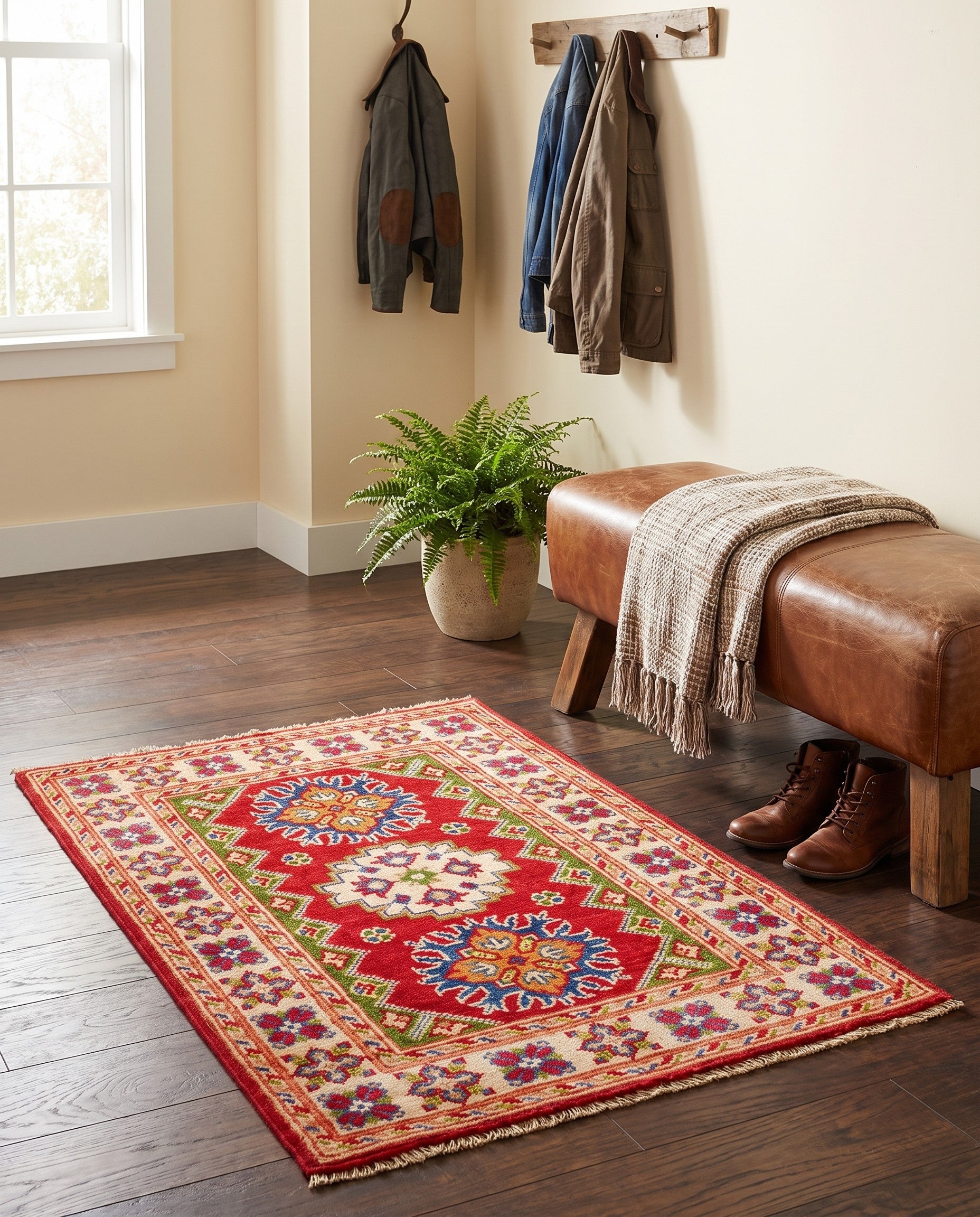 2' x 3' 1 Hand Knotted Kazak Rug