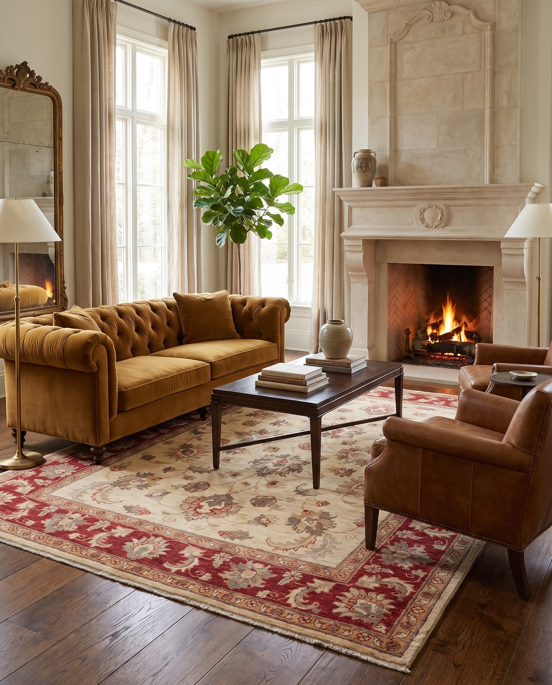 5' 1 x 6' 11 Hand Knotted Ziegler Rug