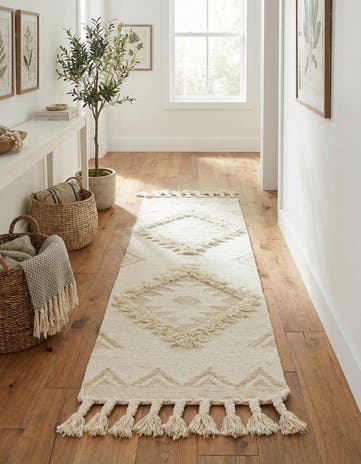 Ivory Hand Woven Arizona Wool Runner Rug