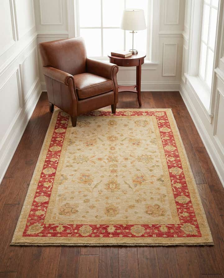 4' 1 x 5' 9 Hand Knotted Peshawar Ziegler Rug