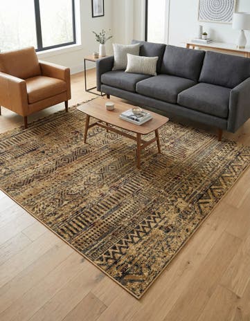 Beige Saturn Square Rug