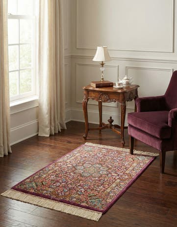1' 11 x 3' Ghom Silk Rug
