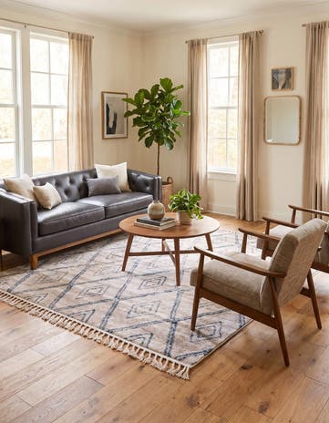 Beige Atlas Tapis Carré