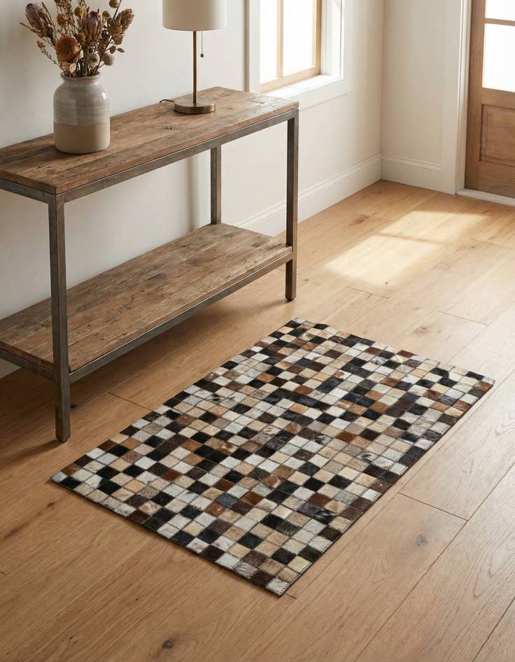 Detail image of 2' x 3' 1 Cowhide Leather Rug