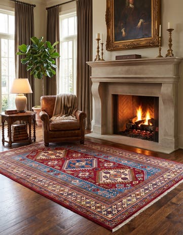 4' 2 x 6' 1 Hand Knotted Shirvan Rug