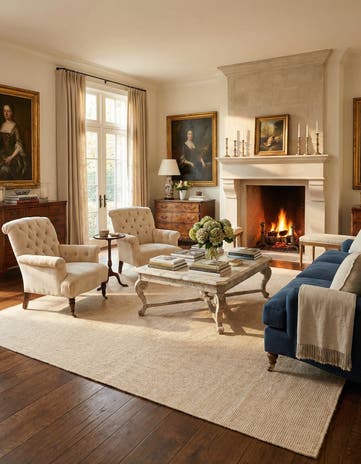 6' 1 x 9' Hand Woven Jill Zarin English Manor Wool Rug