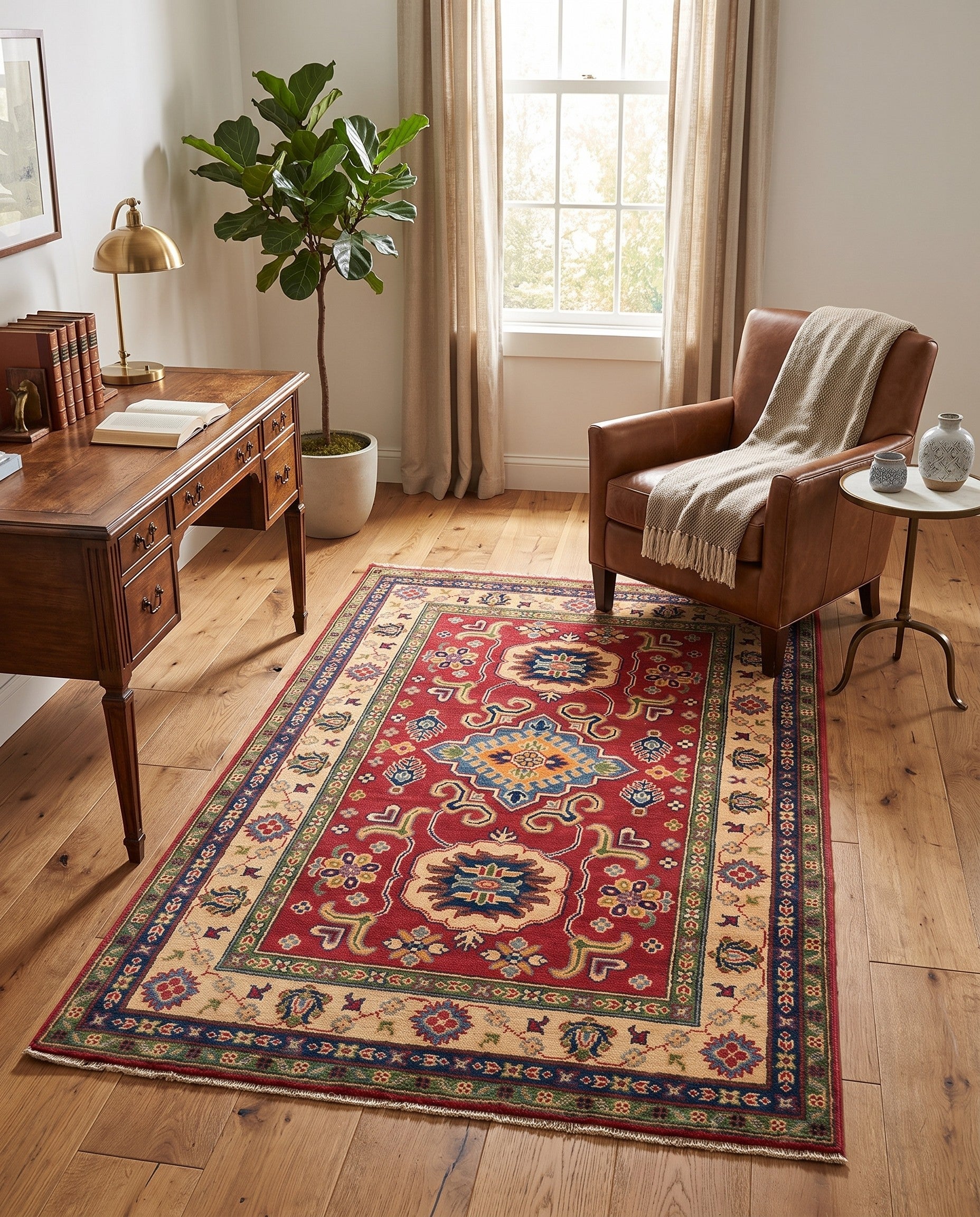 3' 11 x 6' 1 Hand Knotted Kazak Rug