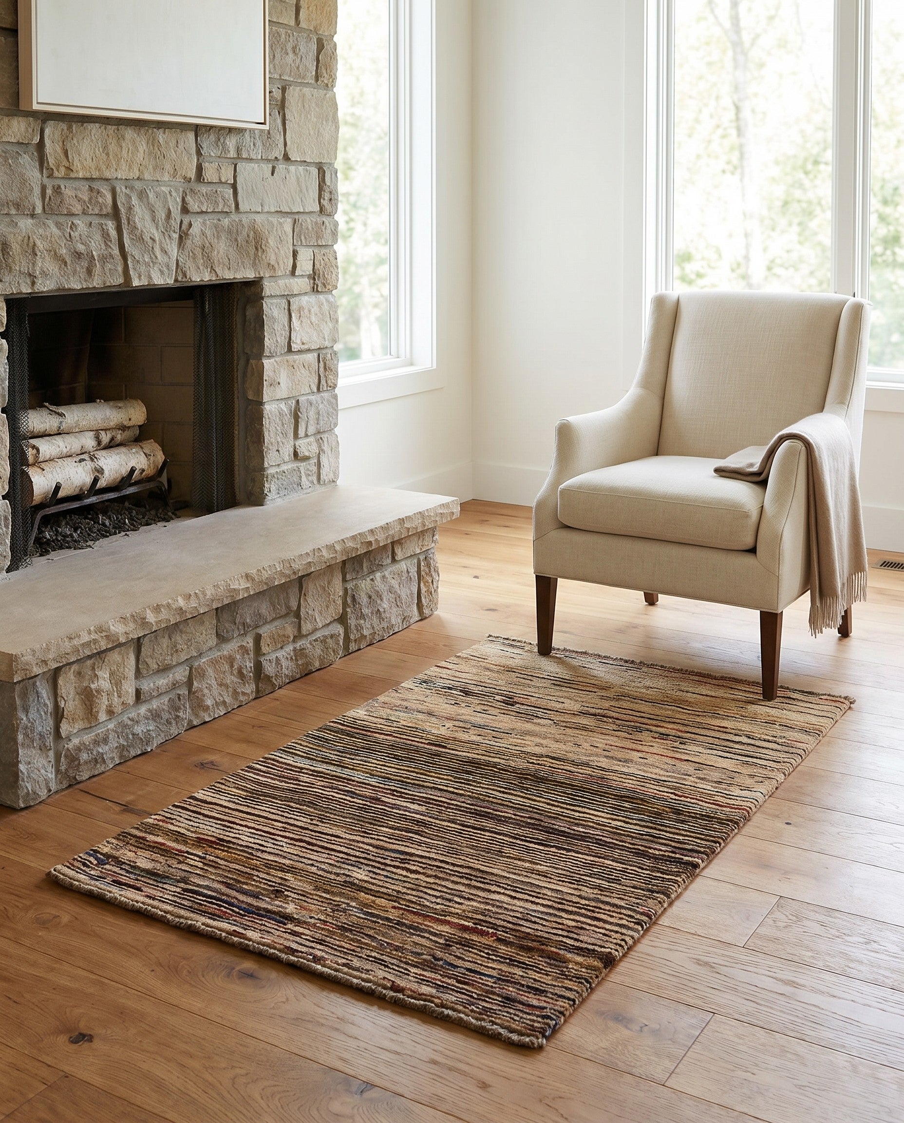 2' 7 x 3' 11 Hand Knotted Modern Ziegler Wool Rug
