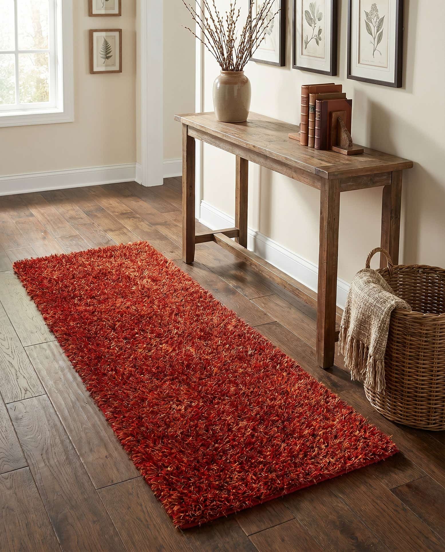 2' 5 x 4' 7 Hand Knotted Two-Tone Shag Oriental Runner Rug
