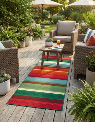 2' x 6' Easy-Clean Modern Indoor / Outdoor Runner Rug
