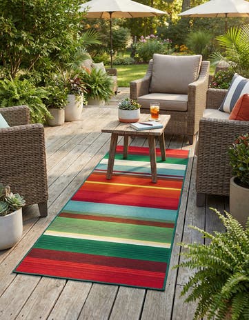 2' x 6' Easy-Clean Modern Indoor / Outdoor Runner Rug