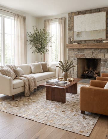 5' 2 x 7' 6 Cowhide Stocks Rug