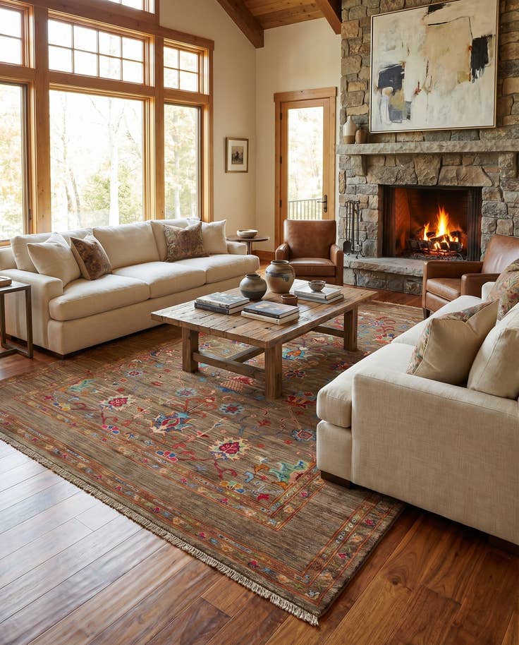 Detail image of 9' 5 x 12' 4 Hand Knotted Ziegler Modern Rug