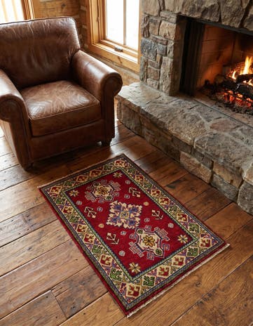 2' x 3' 1 Hand Knotted Kazak Rug