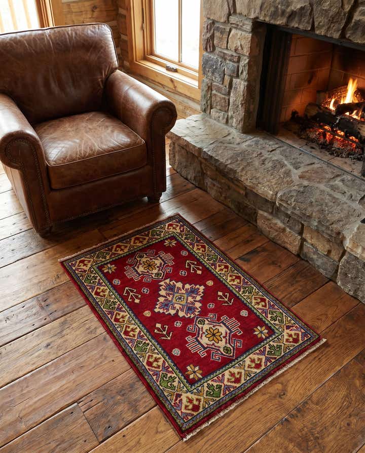 2' x 3' 1 Hand Knotted Kazak Rug