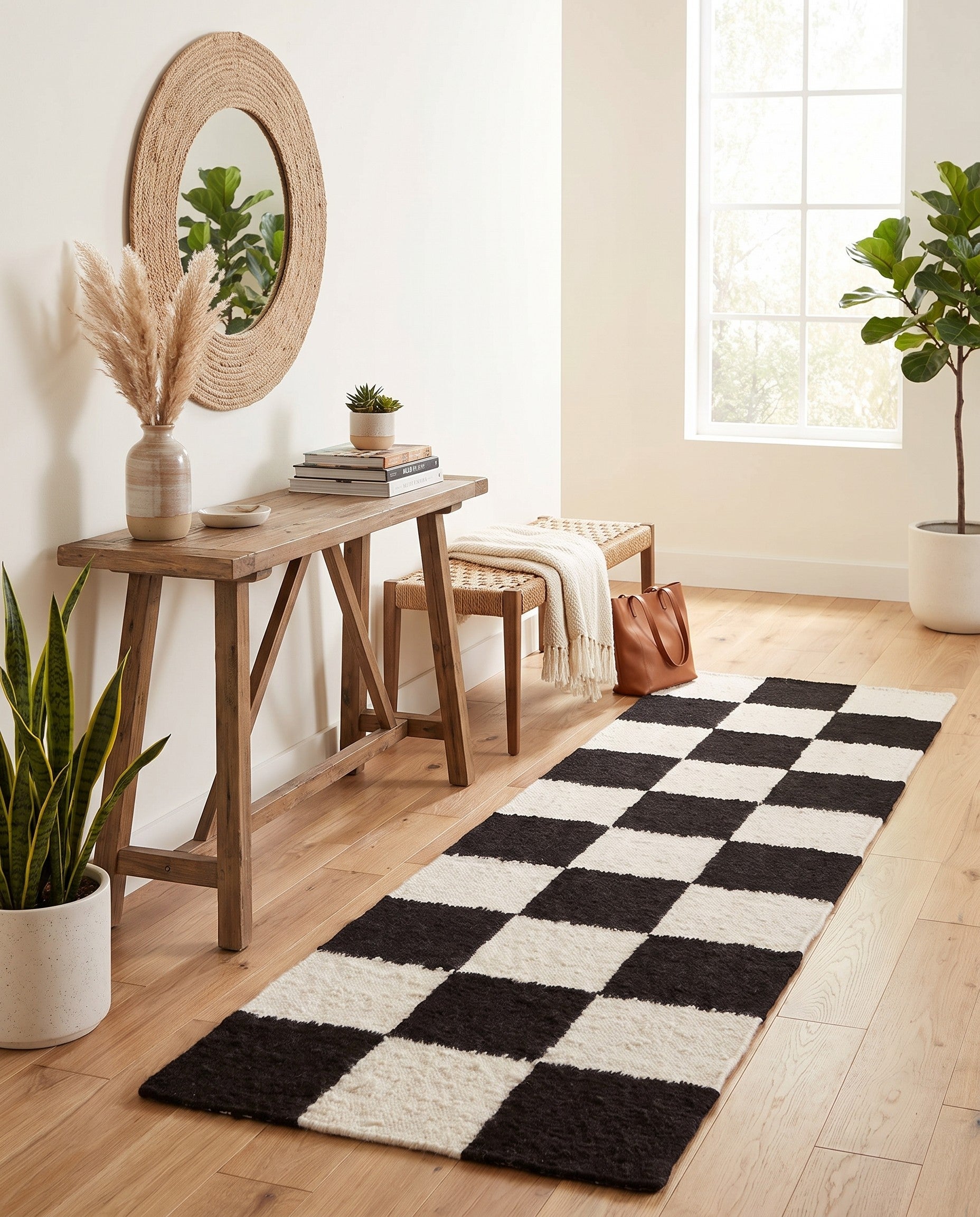 3' x 8' Hand Knotted Moroccan Wool Runner Rug