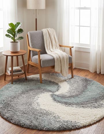 Sage Green Soft Touch Shag Round Rug