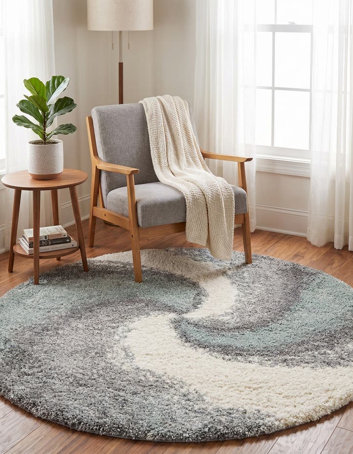 6' x 6' Soft Touch Shag Round Rug