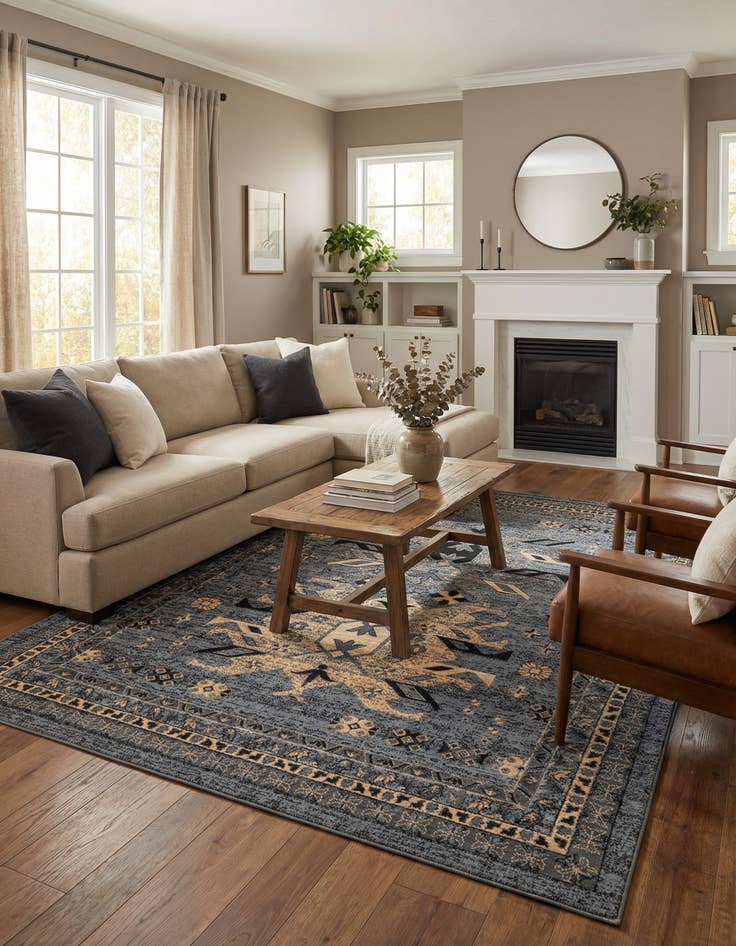 Detail image of  7' 10 x 10' Heris Rug