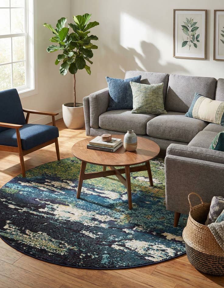 Detail image of 6' x 6' Washable Hyacinth Round Rug