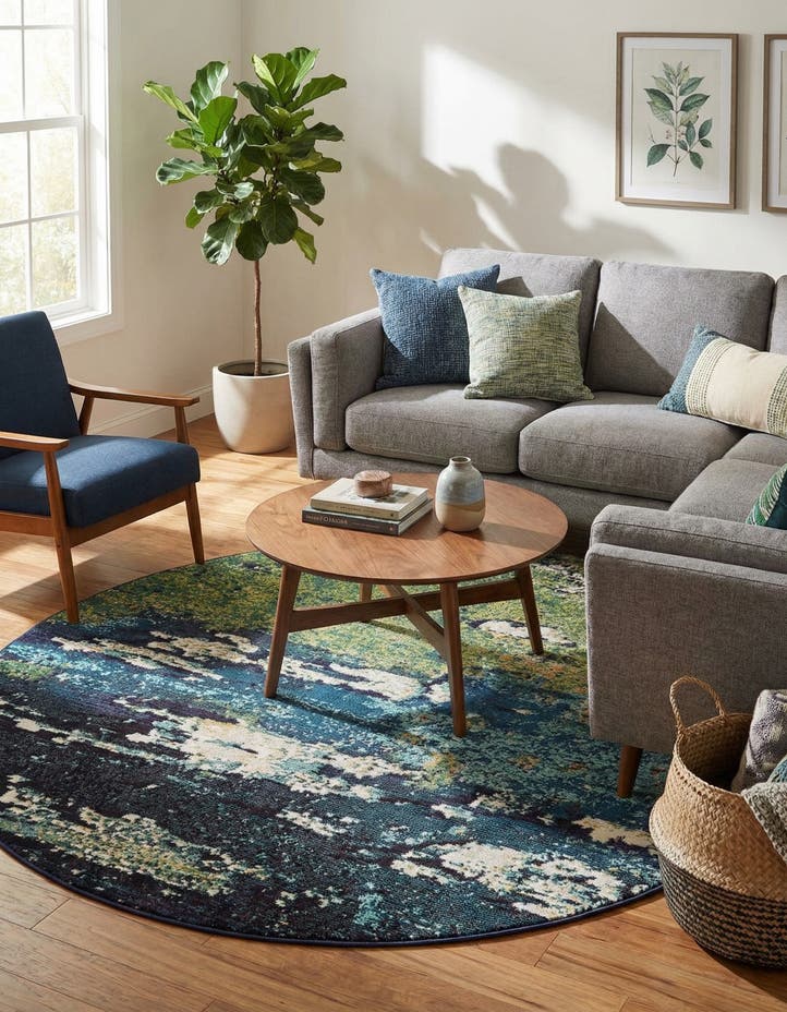 6' x 6' Washable Hyacinth Round Rug