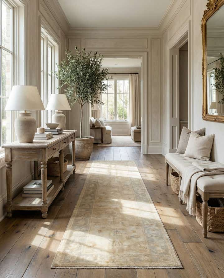 2' 8 x 11' 10 Hand Knotted Oushak Wool Runner Rug