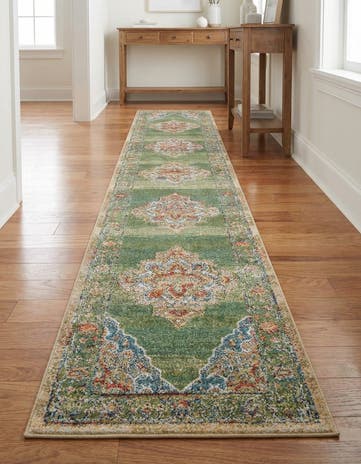 Green Isabella Runner Rug