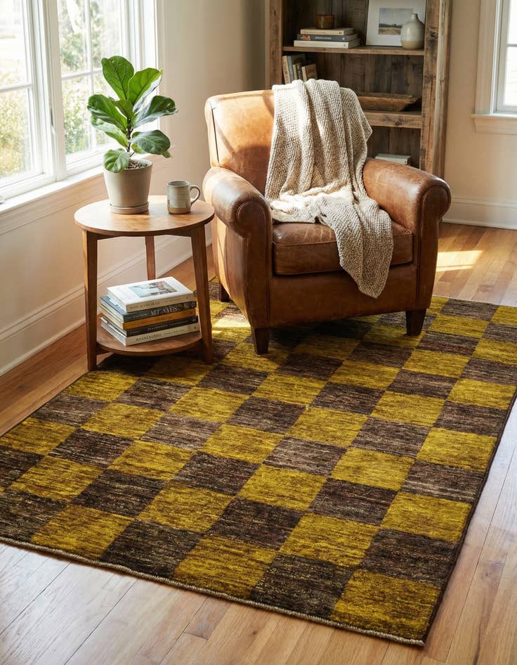 Detail image of 3' 3 x 4' 10 Hand Knotted Modern Ziegler Oriental Rug