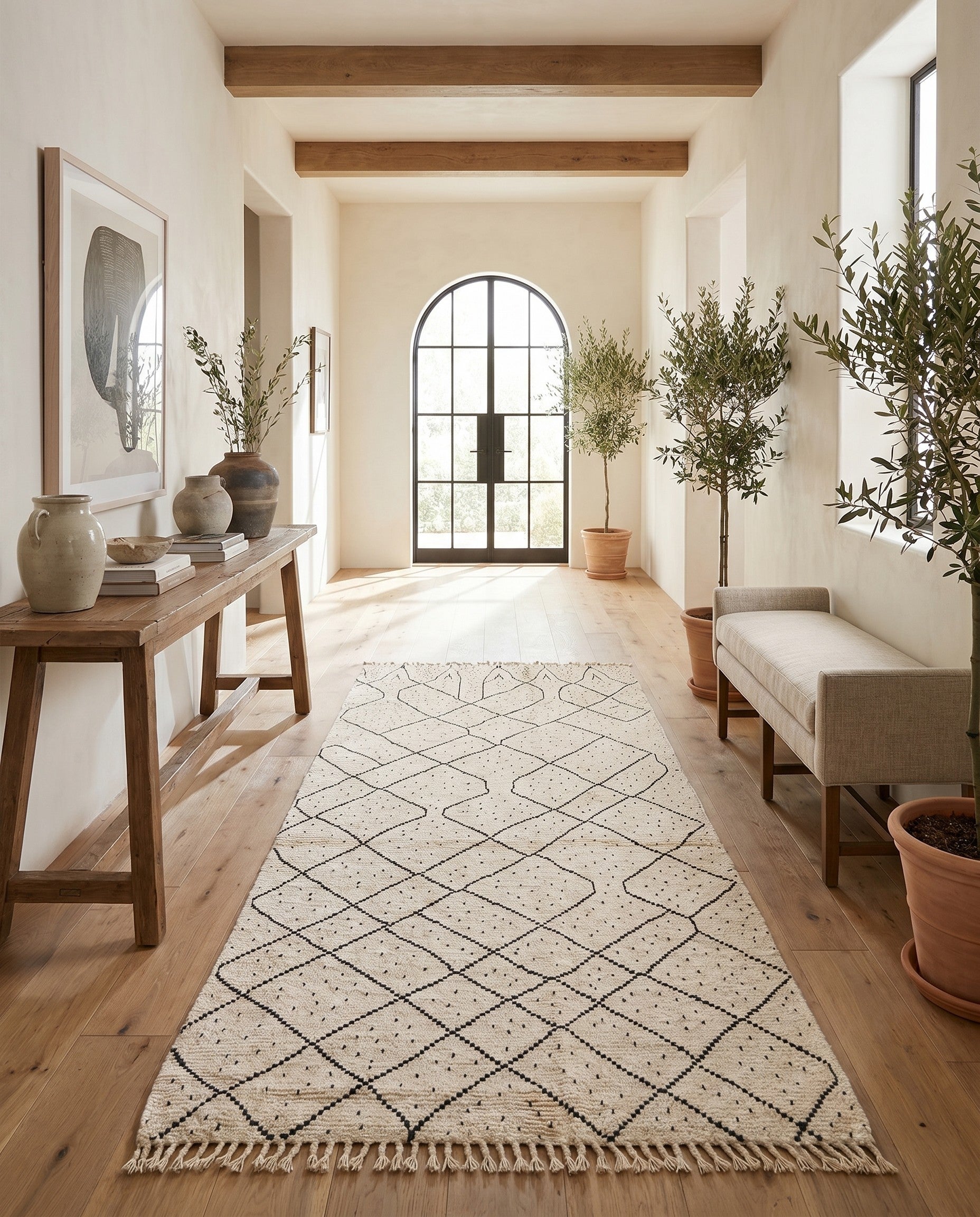 6' 2 x 12' 6 Hand Knotted Moroccan Wool Runner Rug