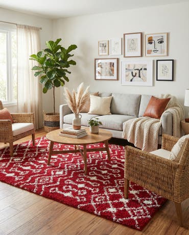  6' x 9' Moroccan Trellis Shag Rug