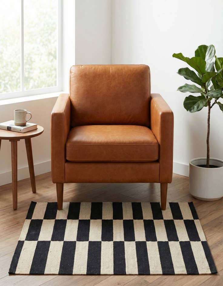 Detail image of 2' 6 x 3' 11 Hand Woven Kilim Modern Wool Rug