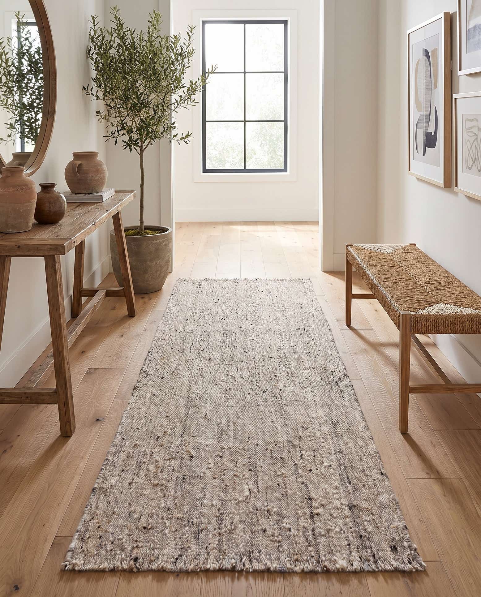 95cm x 245cm anudado a mano marroquí Alfombra Lana Pasillera