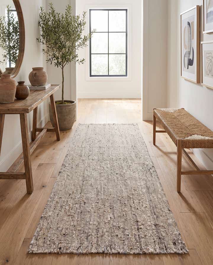 95cm x 245cm anudado a mano marroquí Alfombra Lana Pasillera