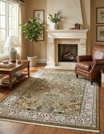 Green Nain Design Rug