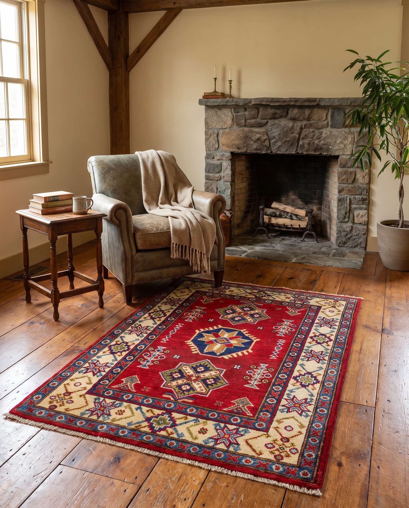 85cm x 120cm Hand Knotted Kazak Rug