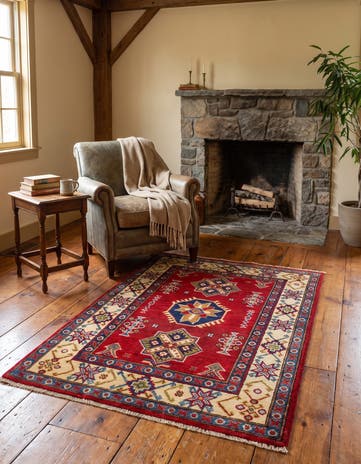2' 9 x 4' Hand Knotted Kazak Rug