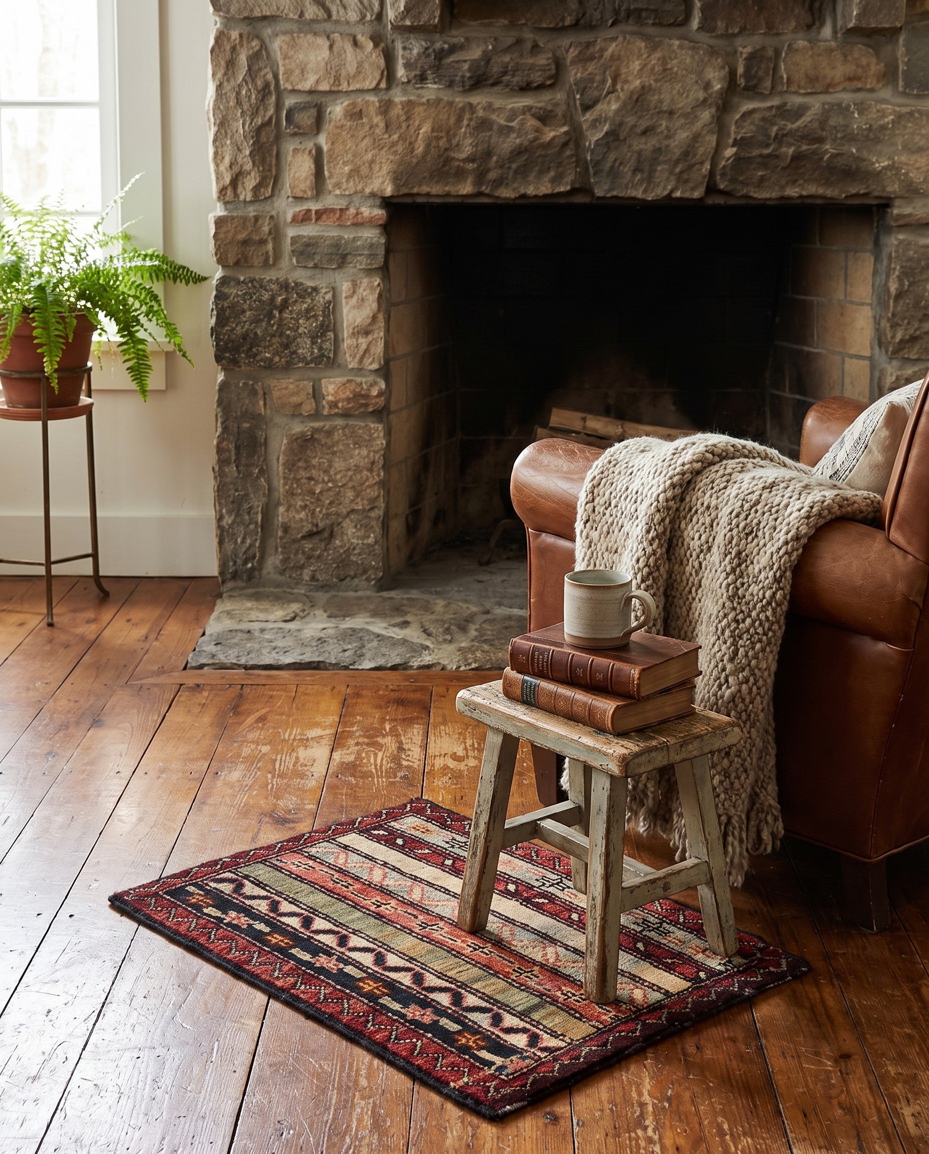 1' 7 x 2' Hand Knotted Ziegler Rug