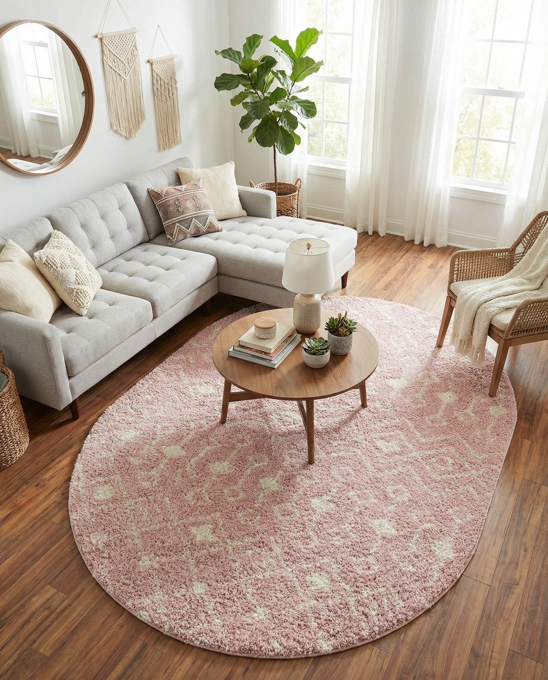 7' 10 x 10' Moroccan Trellis Shag Oval Rug