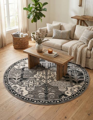 Gray Vista Round Rug