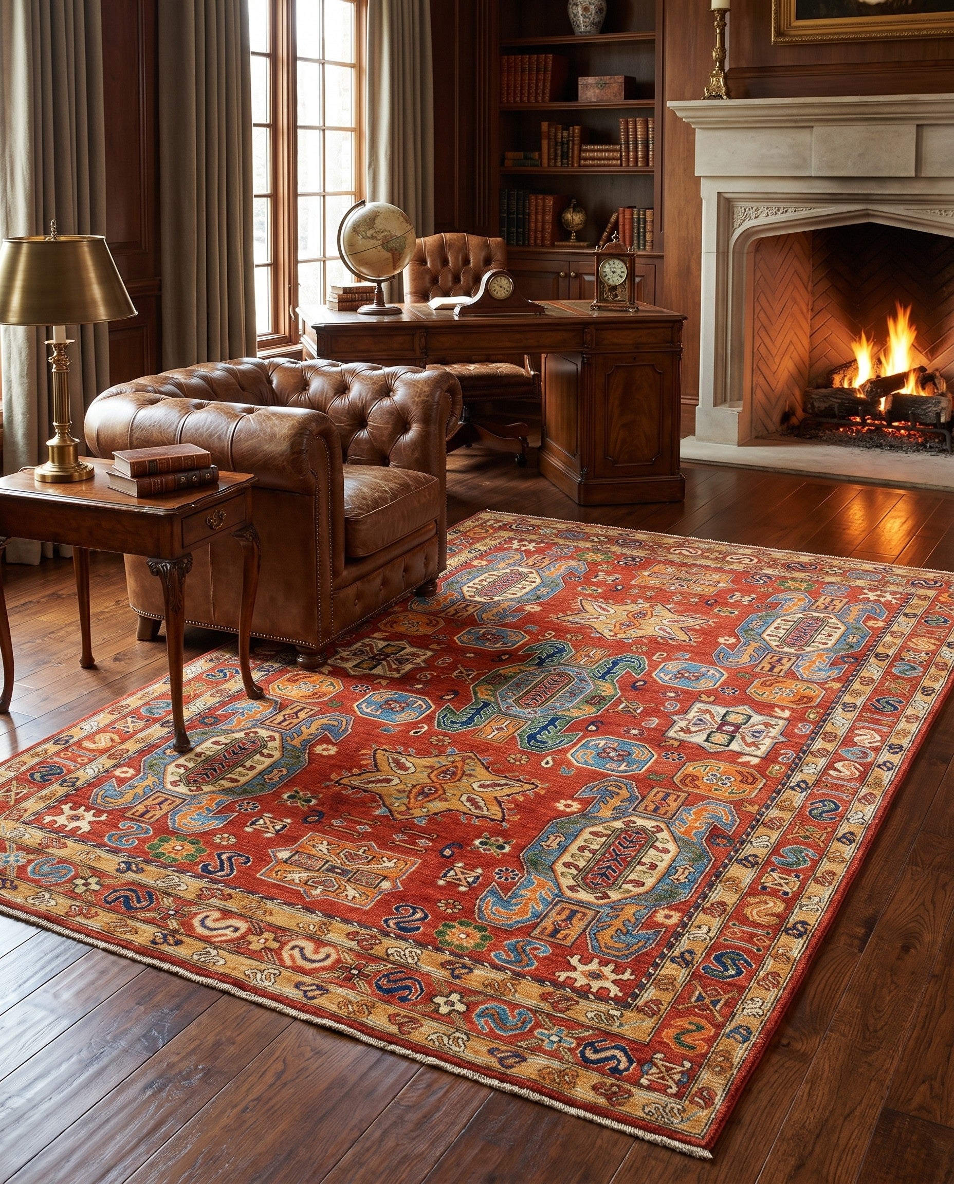 6' 8 x 10' 6 Hand Knotted Kazak Rug