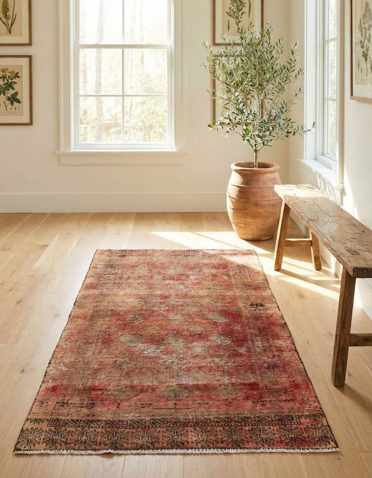 Detail image of 2' 9 x 4' 10 Hand Knotted Ultra Vintage Persian Wool Rug