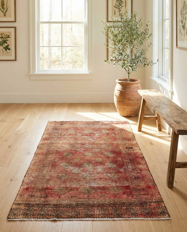 Detail image of 2' 9 x 4' 10 Hand Knotted Ultra Vintage Persian Wool Rug