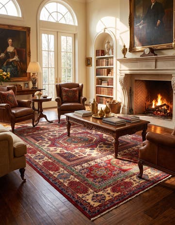 6' 6 x 9' 9 Hand Knotted Mamluk Ziegler Rug